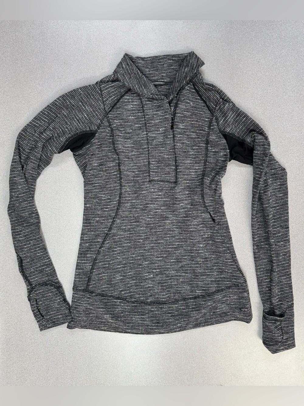 Lululemon Think Fast Pullover Textured Pique Stripe Quarter Zip Long Sleeve